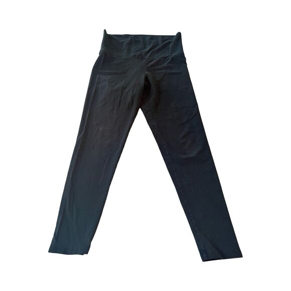 Victorias Secret Pink Yoga Pants Womens Medium Foldover Black Leggings Retro Y2K - Picture 1 of 4